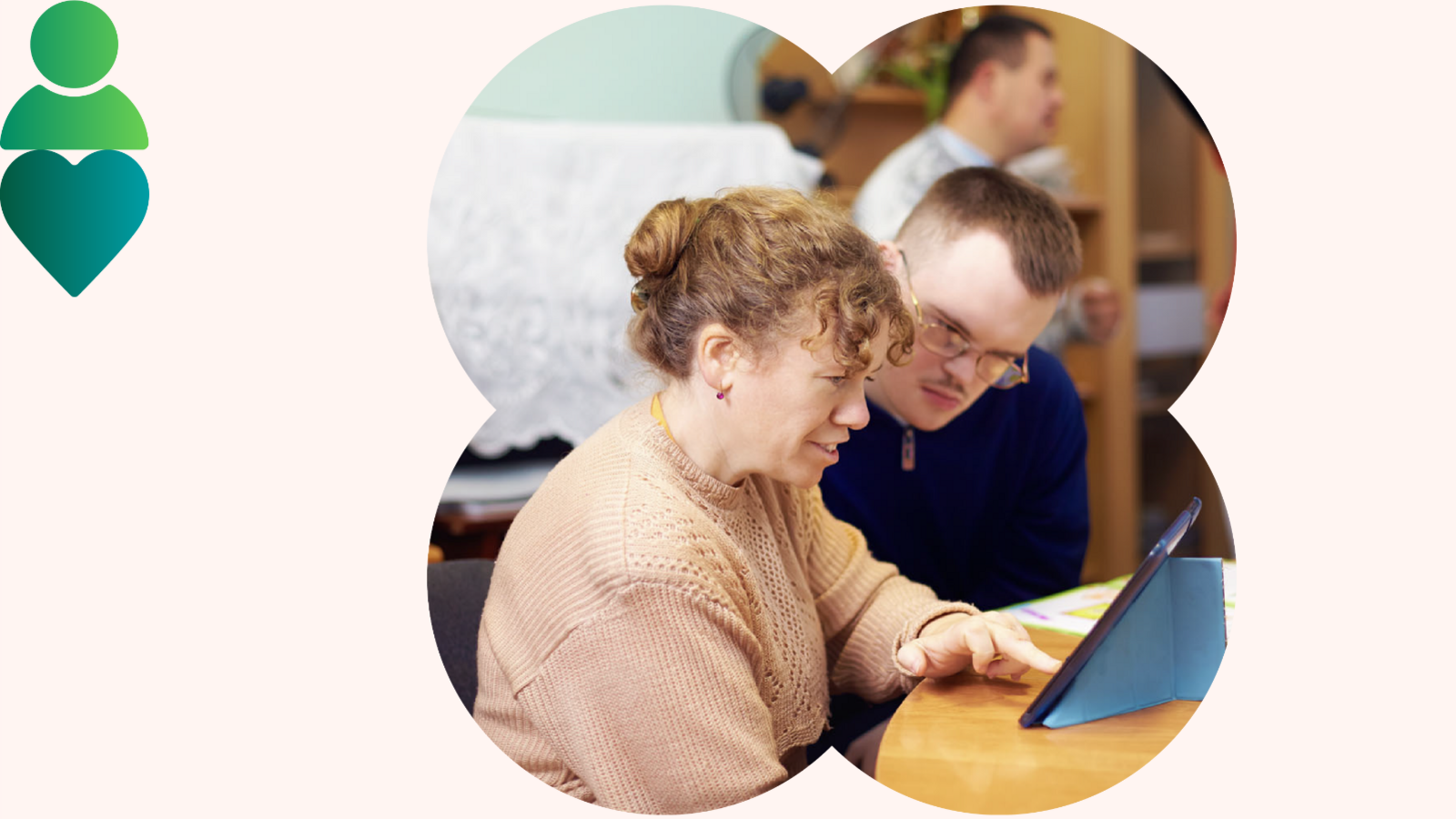 Two people at a computer